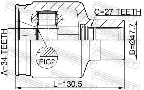 FEBEST Joint Kit, drive shaft (1411-REXIIPT)