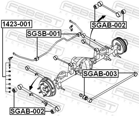 FEBEST Link/Coupling Rod, stabiliser bar (1423-001)