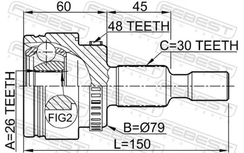 FEBEST Joint Kit, drive shaft (1610-163A48)