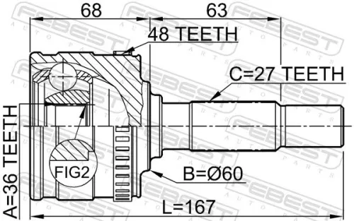 FEBEST Joint Kit, drive shaft (1610-802A48)