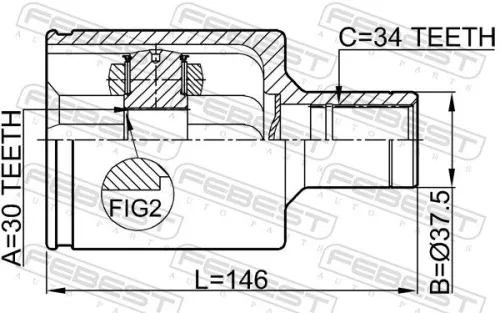FEBEST Joint Kit, drive shaft (1611-210LH)