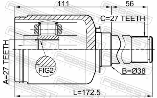 FEBEST Joint Kit, drive shaft (1611-221FRH)