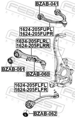 FEBEST Control/Trailing Arm, wheel suspension (1624-205FUPR)