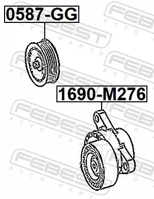 FEBEST Belt Tensioner, V-ribbed belt (1690-M276)