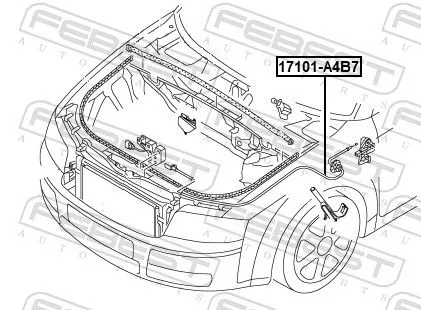 FEBEST Bonnet Cable (17101-A4B7)