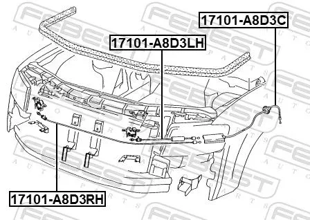 FEBEST Bonnet Cable (17101-A8D3C)