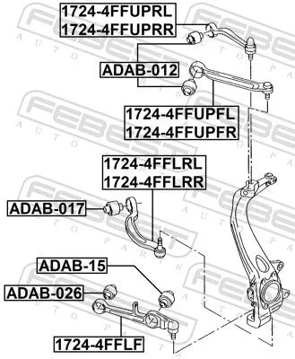 FEBEST Control/Trailing Arm, wheel suspension (1724-4FFUPFR)