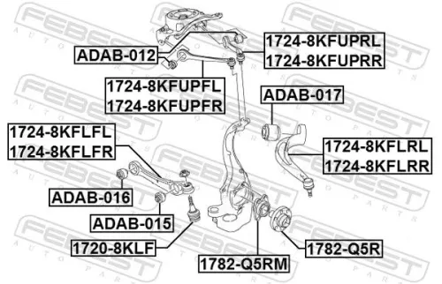 FEBEST Control/Trailing Arm, wheel suspension (1724-8KFLFR)