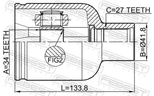 FEBEST Joint Kit, drive shaft (1811-A22DMRH)