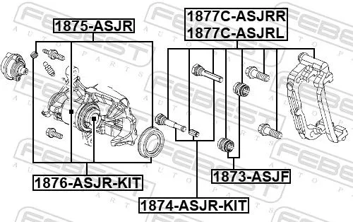 FEBEST Guide Bolt, brake caliper (1874-ASJR-KIT)