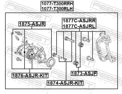 FEBEST Brake Caliper Bracket Set (1877C-ASJRR)