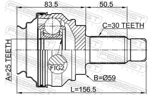 FEBEST Joint Kit, drive shaft (1910-X1R)