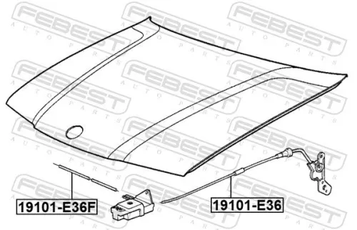 FEBEST Bonnet Cable (19101-E36)