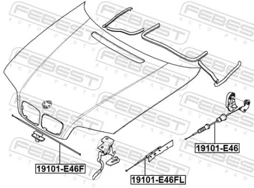 FEBEST Bonnet Cable (19101-E46)