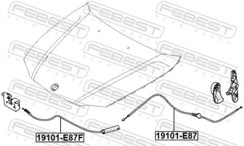 FEBEST Bonnet Cable (19101-E87)