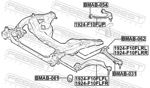 FEBEST Control/Trailing Arm, wheel suspension (1924-F10FLRL)