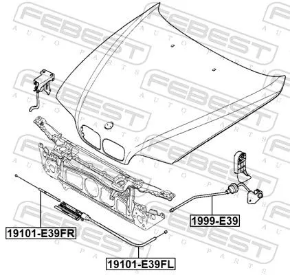FEBEST Bonnet Cable (1999-E39)