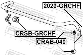 FEBEST Link/Coupling Rod, stabiliser bar (2023-GRCHF)