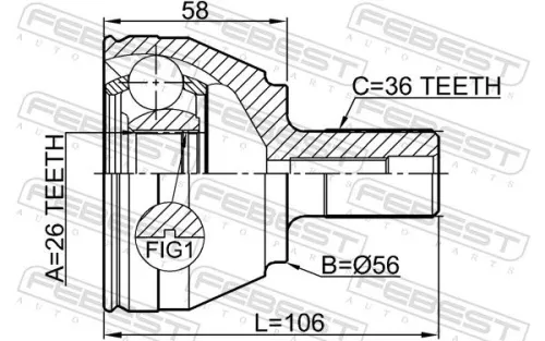 FEBEST Joint Kit, drive shaft (2110-CB4TD)