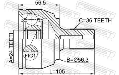 FEBEST Joint Kit, drive shaft (2110-FOCII20)