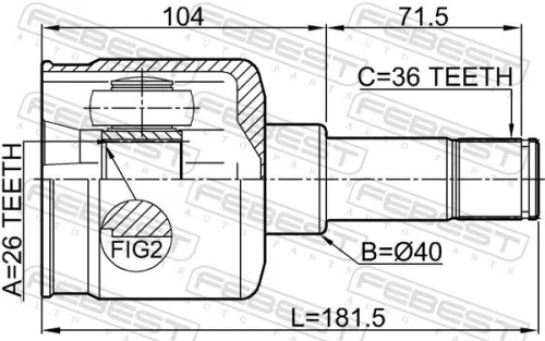 FEBEST Joint Kit, drive shaft (2111-FY36LH)