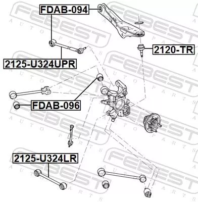 FEBEST Control/Trailing Arm, wheel suspension (2125-U324UPR)