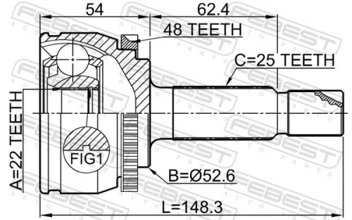 FEBEST Joint Kit, drive shaft (2210-RIOA48)