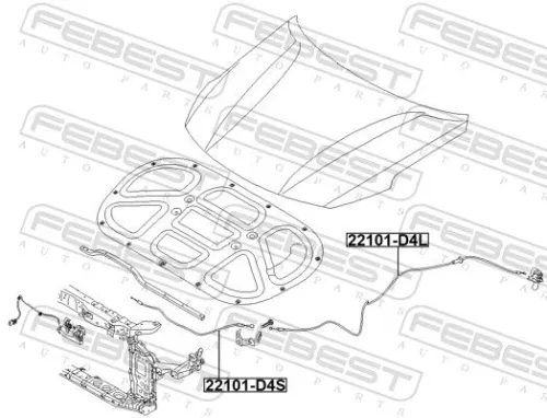 FEBEST Bonnet Cable (22101-D4S)