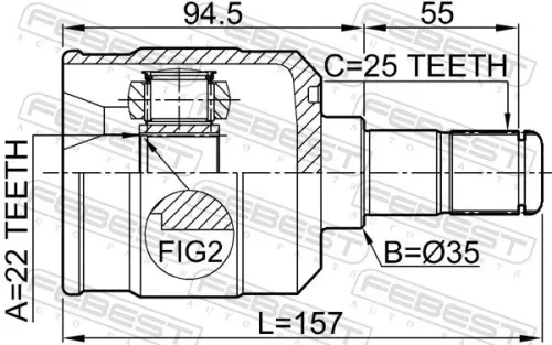 FEBEST Joint Kit, drive shaft (2211-CERAT)