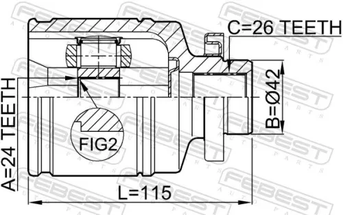 FEBEST Joint Kit, drive shaft (2211-NS20RH)