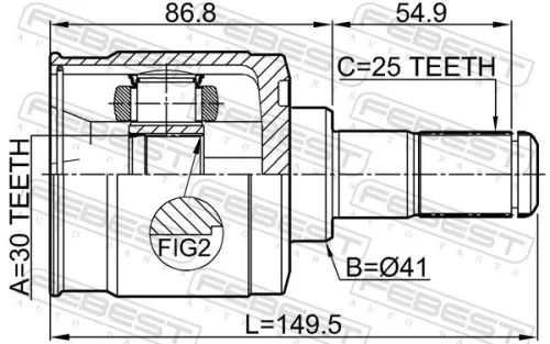 FEBEST Joint Kit, drive shaft (2211-RIO)