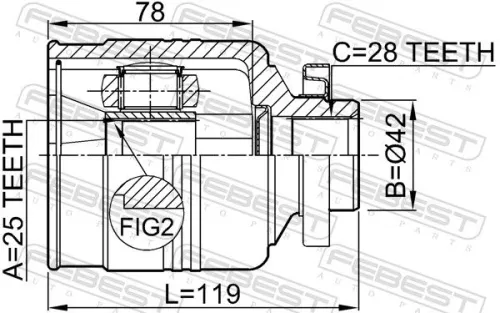 FEBEST Joint Kit, drive shaft (2211-SORRH)