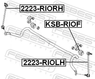 FEBEST Link/Coupling Rod, stabiliser bar (2223-RIOLH)