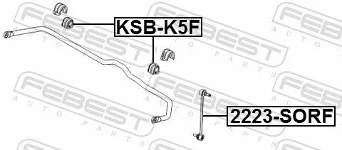 FEBEST Link/Coupling Rod, stabiliser bar (2223-SORF)