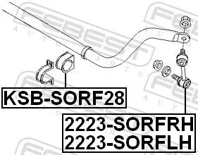 FEBEST Link/Coupling Rod, stabiliser bar (2223-SORFRH)
