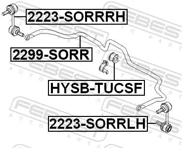 FEBEST Link/Coupling Rod, stabiliser bar (2223-SORRLH)