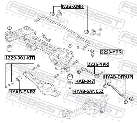 FEBEST Link/Coupling Rod, stabiliser bar (2223-YPR)