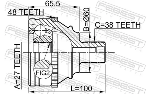 FEBEST Joint Kit, drive shaft (2310-028A48)