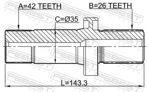 FEBEST Drive Shaft (2312-TRT5RH)