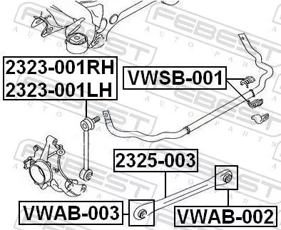 FEBEST Link/Coupling Rod, stabiliser bar (2323-001RH)
