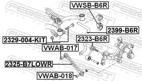 FEBEST Link/Coupling Rod, stabiliser bar (2323-B6R)