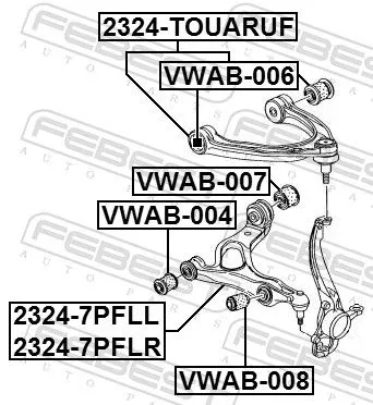 FEBEST Control/Trailing Arm, wheel suspension (2324-7PFLR)