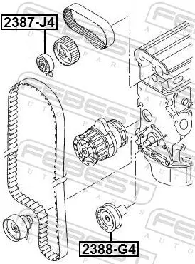 FEBEST Deflection Pulley/Guide Pulley, timing belt (2388-G4)