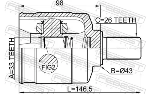 FEBEST Joint Kit, drive shaft (2411-DUSTLH)