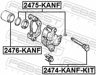 FEBEST Guide Bolt, brake caliper (2474-KANF-KIT)