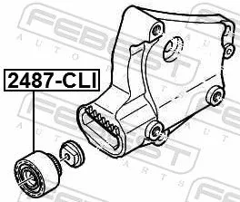 FEBEST Tensioner Pulley, V-ribbed belt (2487-CLI)