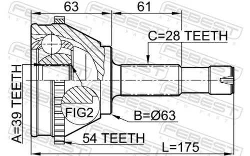 FEBEST Joint Kit, drive shaft (2510-BOXA54)