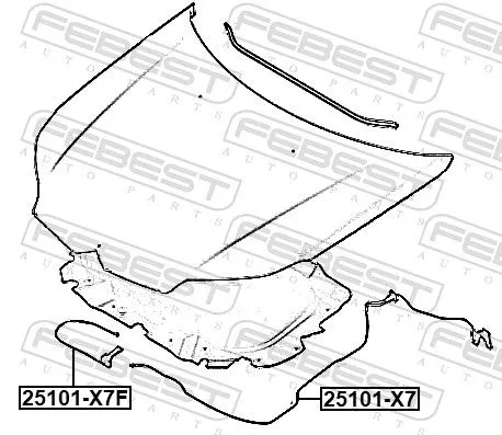FEBEST Bonnet Cable (25101-X7F)