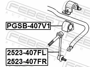 FEBEST Link/Coupling Rod, stabiliser bar (2523-407FR)