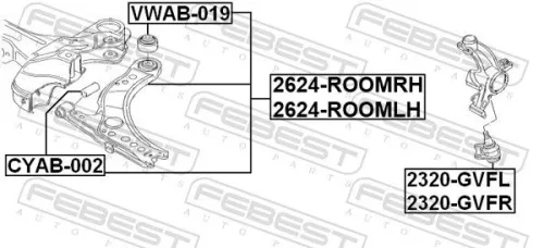 FEBEST Control/Trailing Arm, wheel suspension (2624-ROOMRH)
